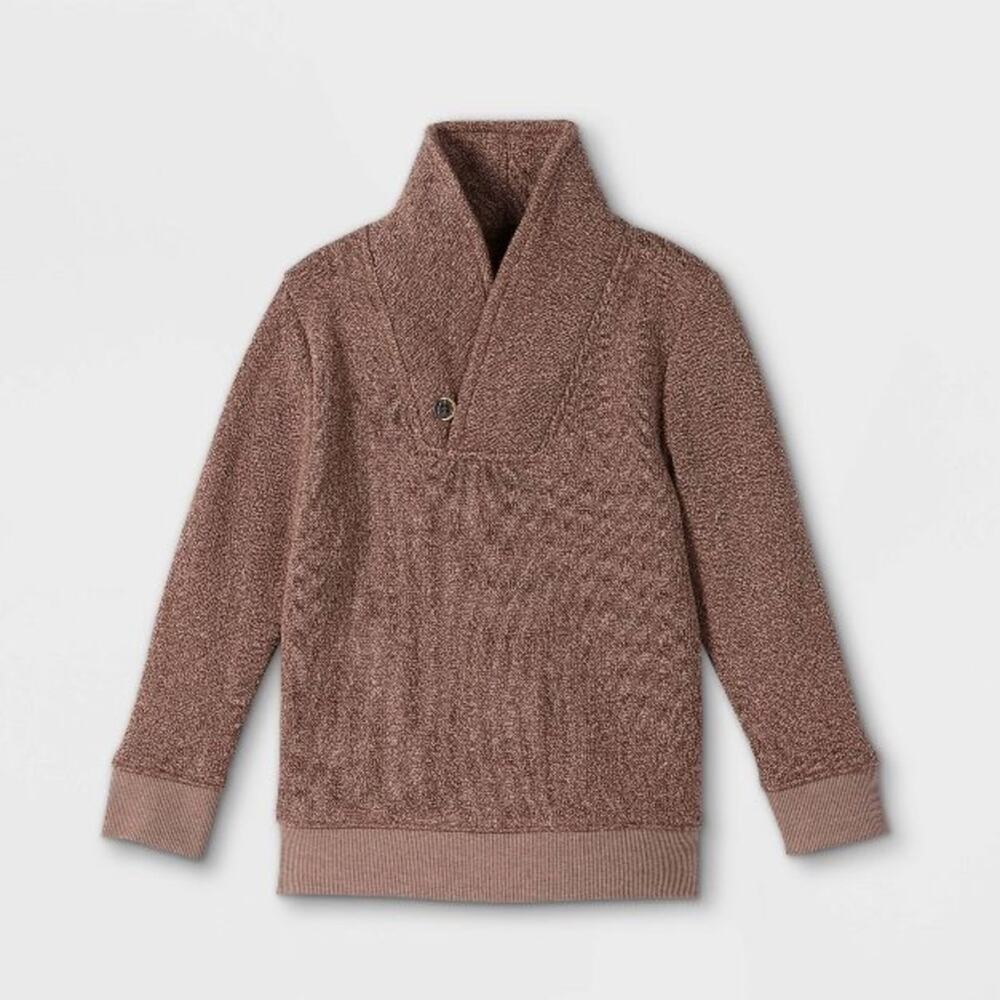 Cat & Jack Sweater Boys Fleece Shawl Collar Pullover Sweatshirt NWT SZ 18M